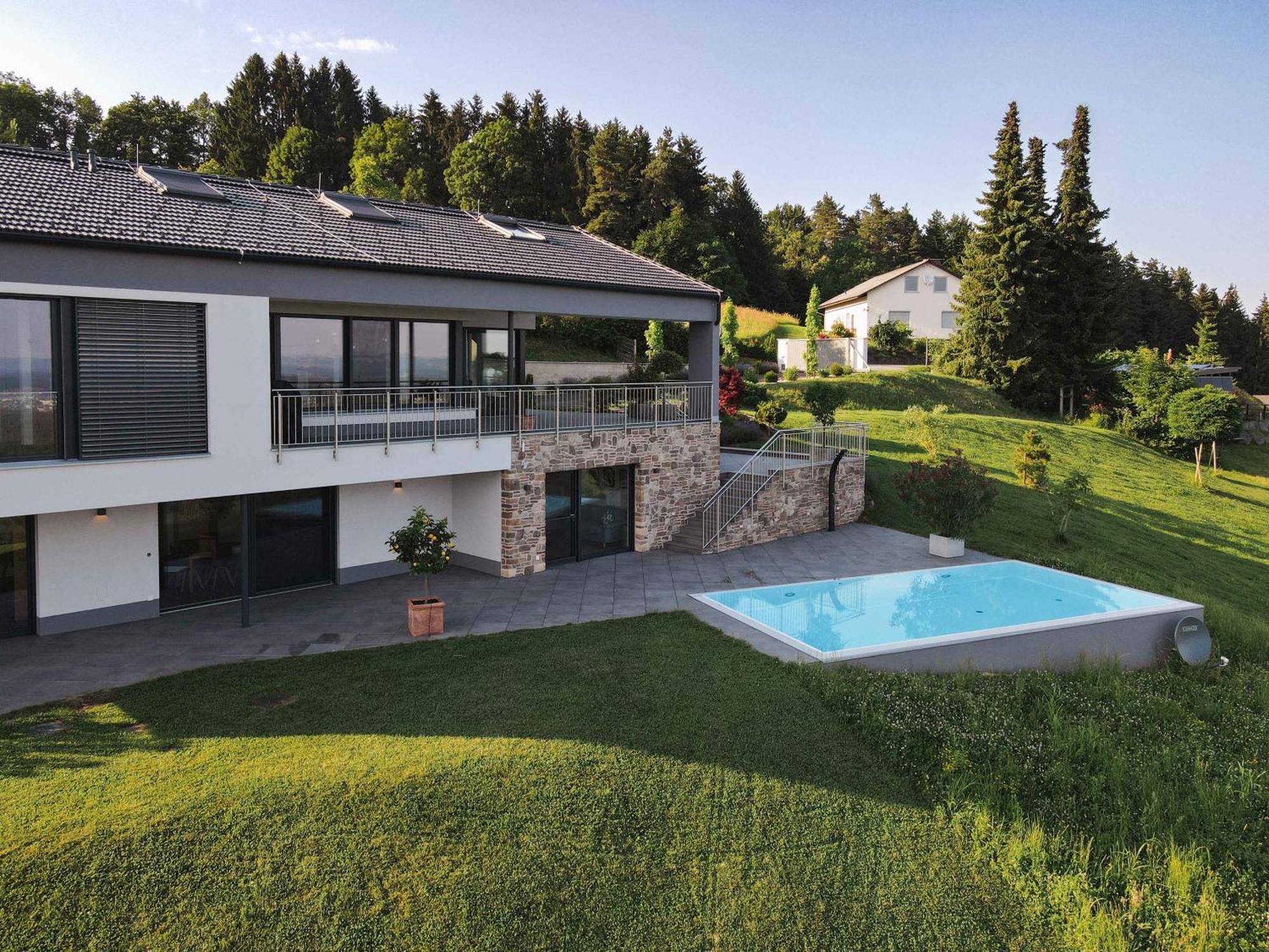 Greim15 --- Ganzes Ferienhaus Mit Fernsicht, Pool, Wellness Deutschlandsberg Esterno foto