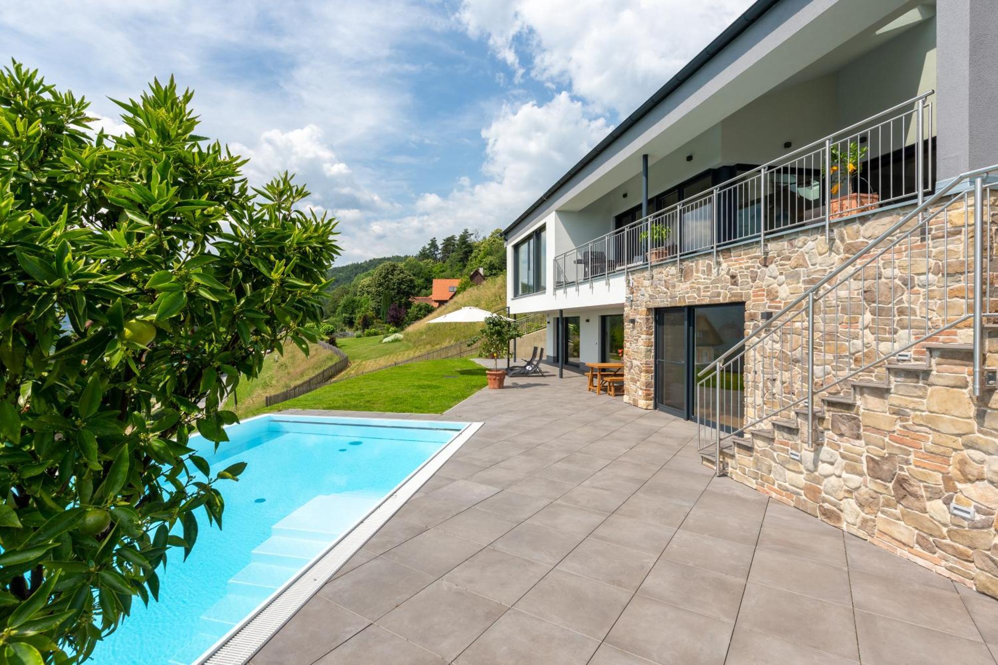 Greim15 --- Ganzes Ferienhaus Mit Fernsicht, Pool, Wellness Deutschlandsberg Esterno foto